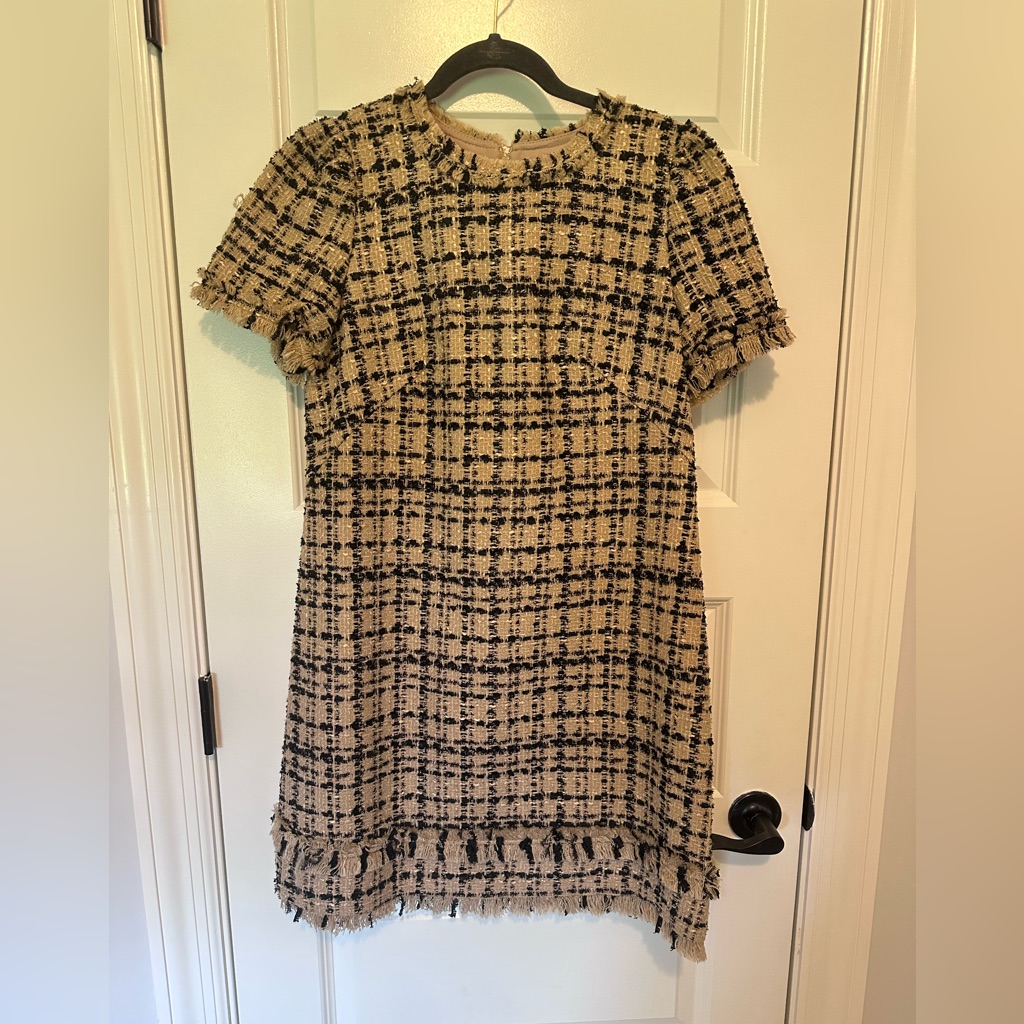 Kate Spade Elegant Fringe Tweed Dress